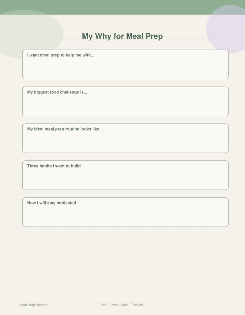 My Why for Meal Prep