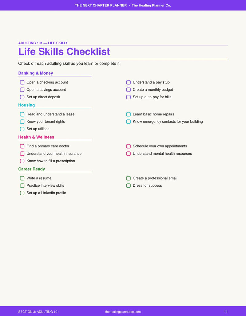 Life Skills Checklist
