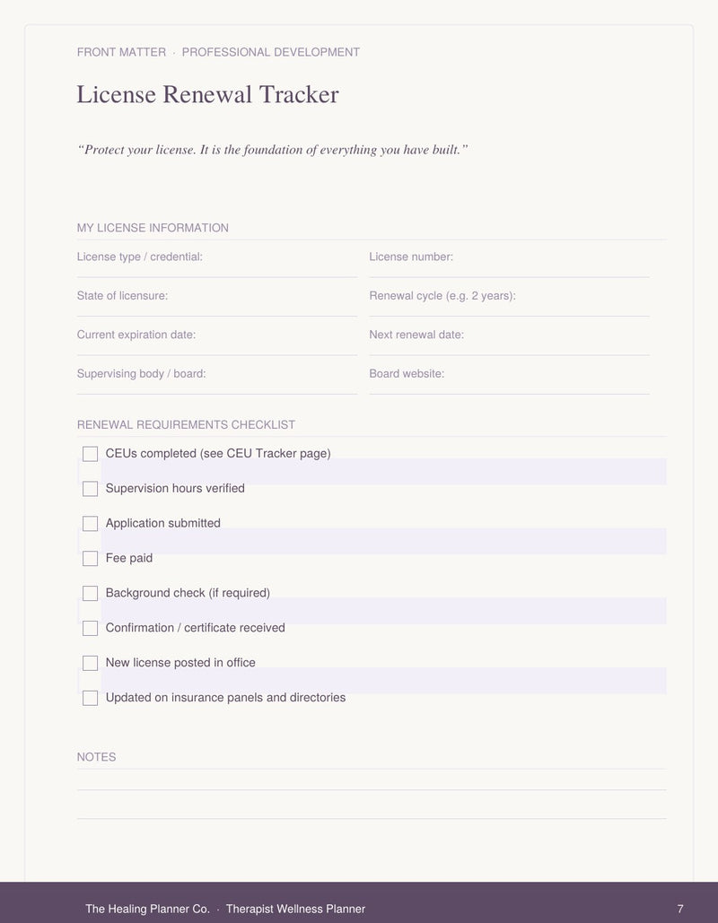 License Renewal Tracker