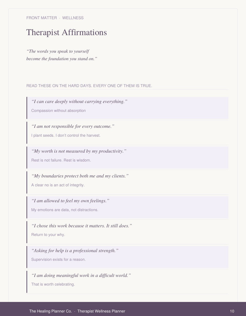 Therapist Affirmations